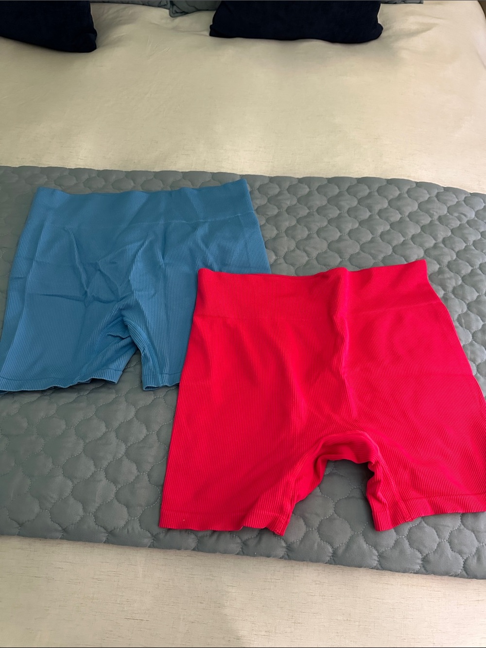 wild fable Blue and Hot Pink Ribbed Bike Shorts